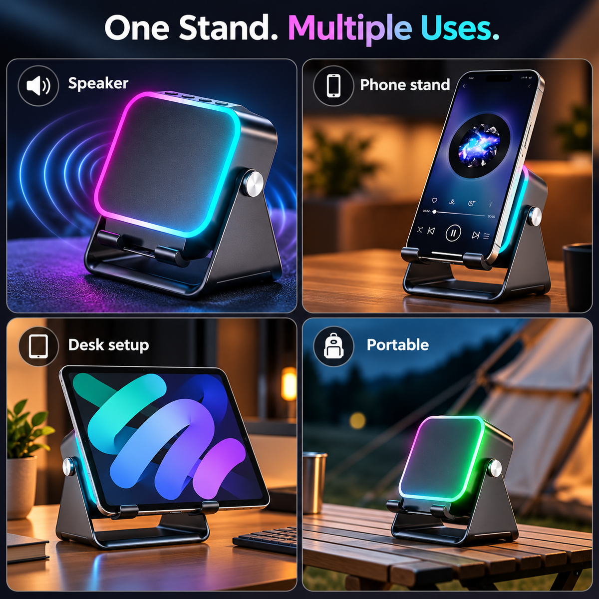 GlowDock Speaker Stand