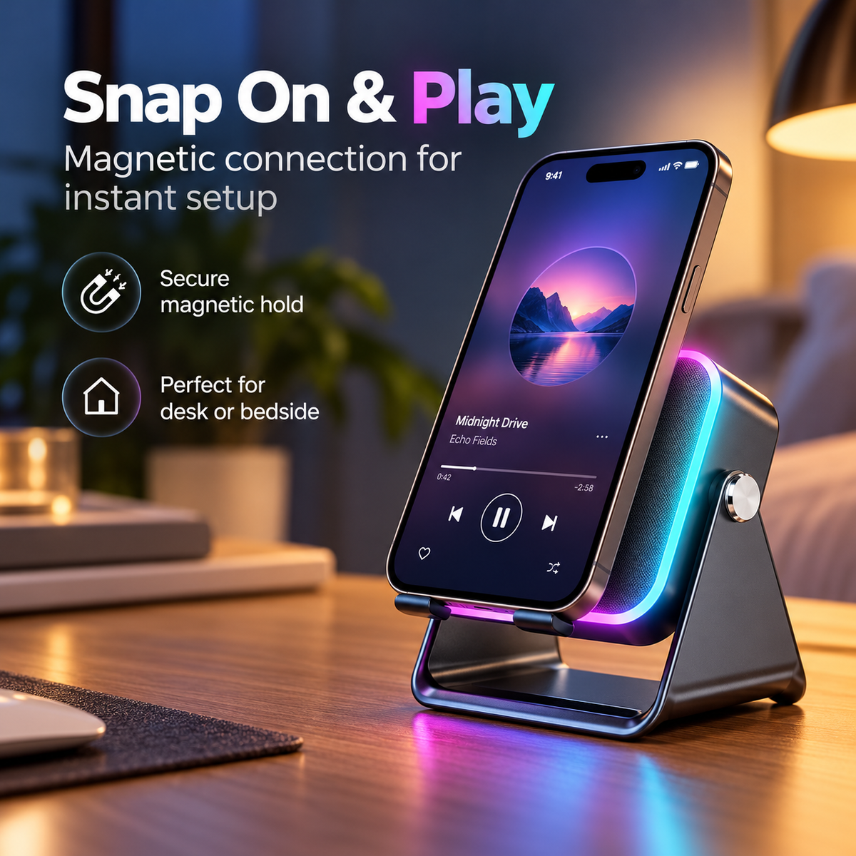 GlowDock Speaker Stand