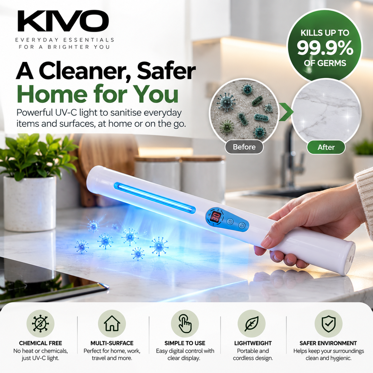 LumiClean UV-C Sanitising Wand